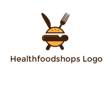 burger with fork and knife logo