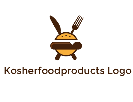 burger with fork and knife logo