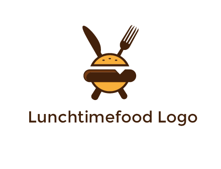 burger with fork and knife logo