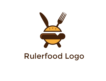 burger with fork and knife logo