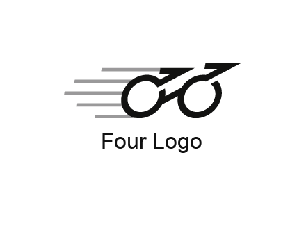 fast abstract bicycle logo