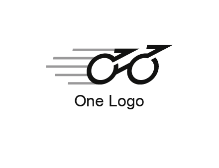fast abstract bicycle logo