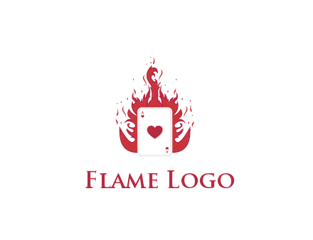 ace of hearts flame vector