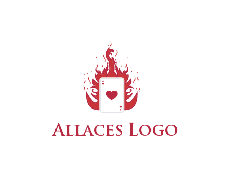 ace of hearts flame vector