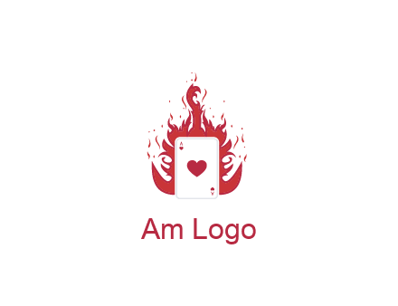 ace of hearts flame vector