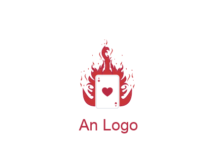 ace of hearts flame vector