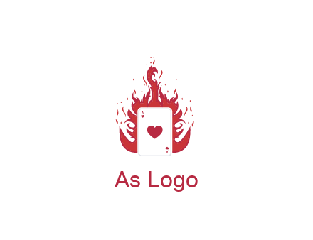 ace of hearts flame vector