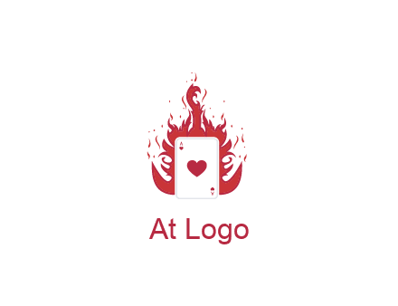 ace of hearts flame vector