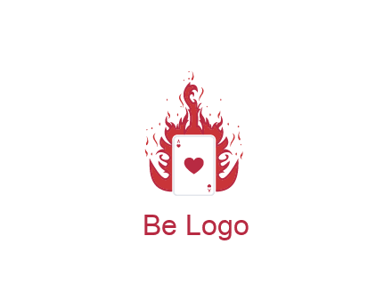 ace of hearts flame vector