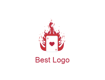 ace of hearts flame vector