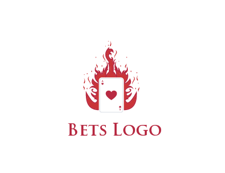 ace of hearts flame vector