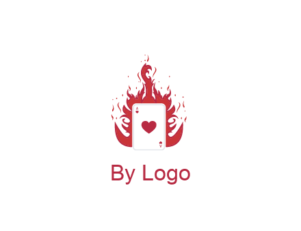 ace of hearts flame vector