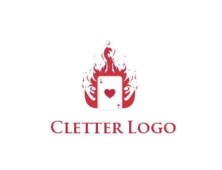 ace of hearts flame vector