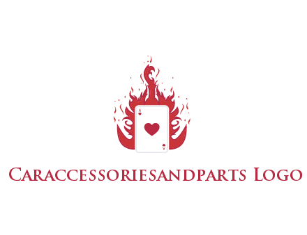 ace of hearts flame vector