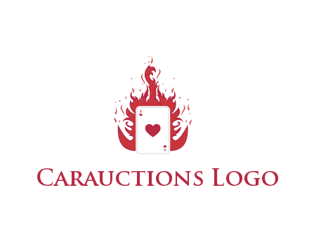 ace of hearts flame vector