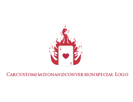 ace of hearts flame vector