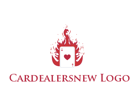 ace of hearts flame vector