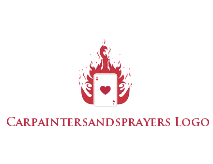 ace of hearts flame vector