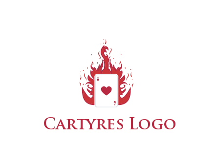 ace of hearts flame vector