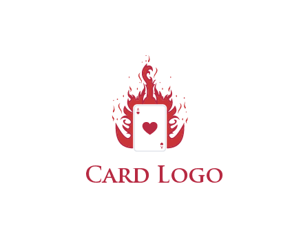 ace of hearts flame vector