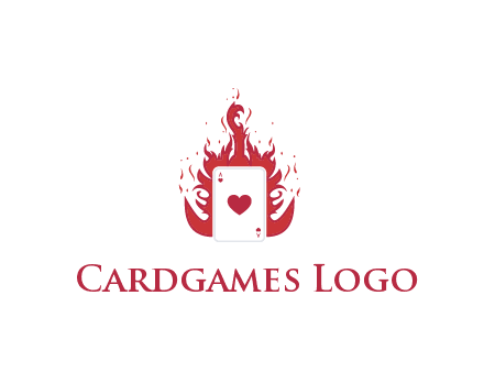 ace of hearts flame vector