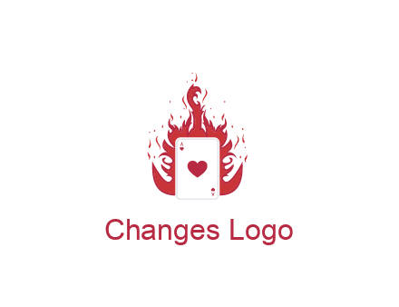 ace of hearts flame vector