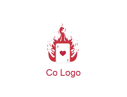 ace of hearts flame vector