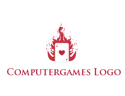 ace of hearts flame vector
