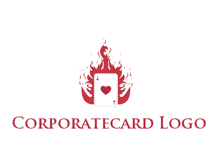 ace of hearts flame vector