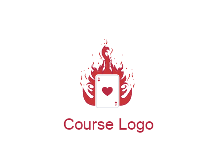ace of hearts flame vector