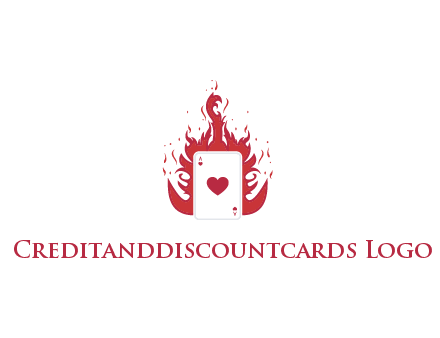 ace of hearts flame vector