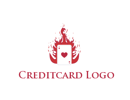 ace of hearts flame vector