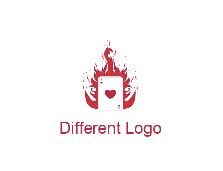ace of hearts flame vector