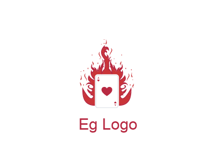ace of hearts flame vector