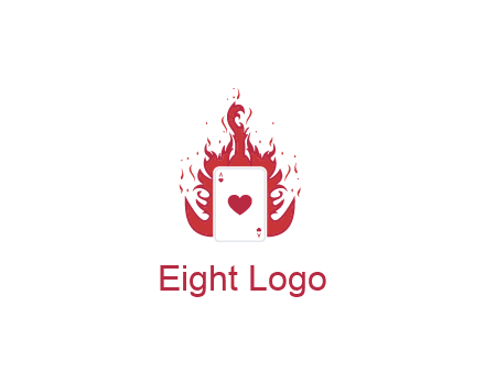 ace of hearts flame vector