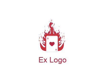 ace of hearts flame vector