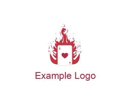 ace of hearts flame vector