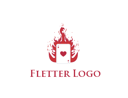 ace of hearts flame vector