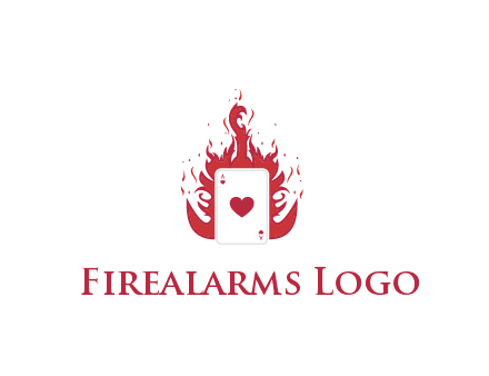 ace of hearts flame vector