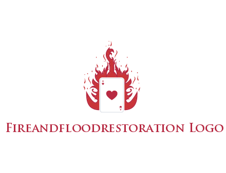 ace of hearts flame vector