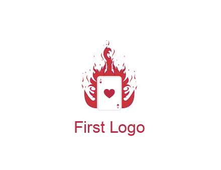 ace of hearts flame vector