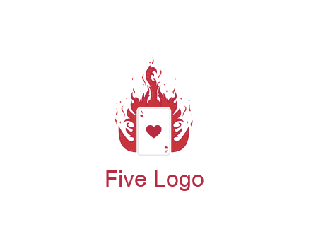 ace of hearts flame vector