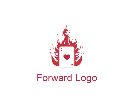 ace of hearts flame vector