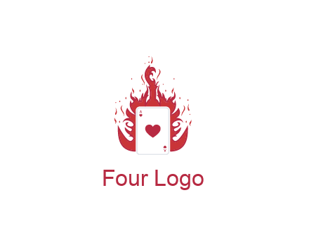 ace of hearts flame vector
