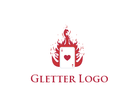 ace of hearts flame vector