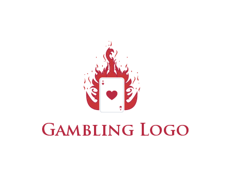 ace of hearts flame vector