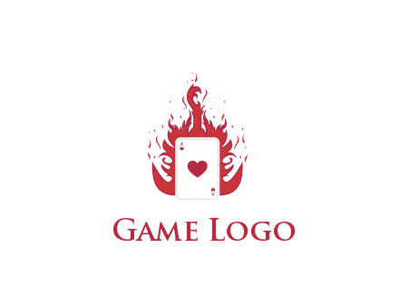 ace of hearts flame vector