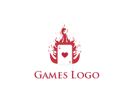 ace of hearts flame vector