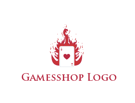 ace of hearts flame vector
