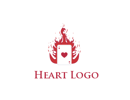 ace of hearts flame vector